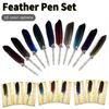 1 Набор винтажных перьевых ручек с 5 перьями для письма, набор косых перьев, ретро каллиграфическое перо для макания, креативный подарочный набор на день рождения или праздник
