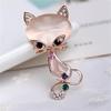 Opal Stone Fox Brooches Womens  Cute Animal Pin Brooch Jewelry
