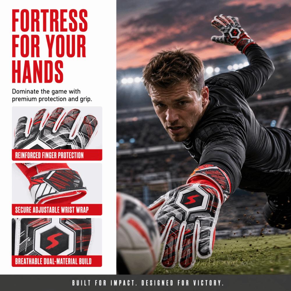 2pcs Latex Material Latex Goalkeeper Gloves Collision Resistance Finger Guard Gloves Soccer Match