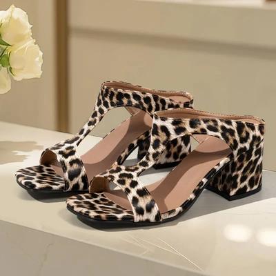 Мода Большой Размер 2025 Женская Обувь Открытый Носок Женские Тапочки Модные Платьевые Тапочки Женские Смешанные Цвета Массивный Каблук Квадратный Носок Сандалии