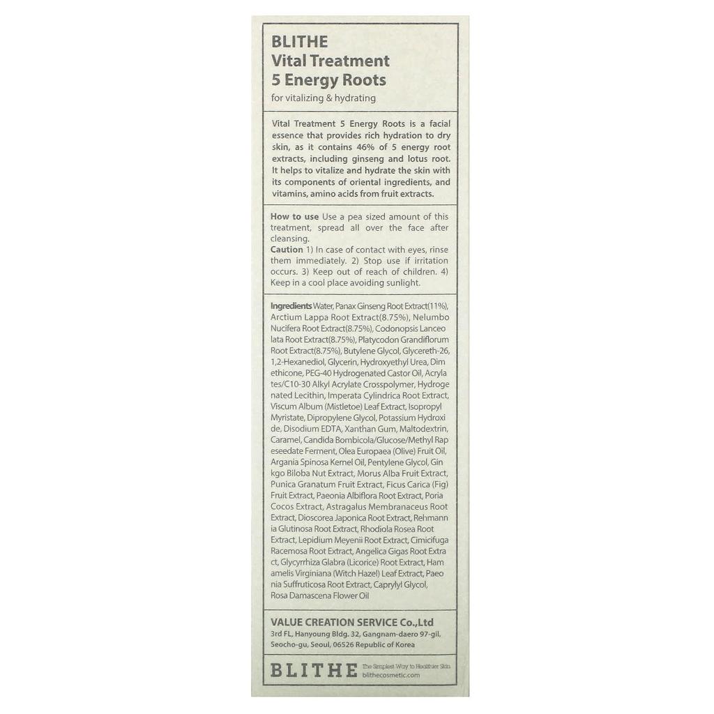 BLITHE Vital Treatment, 5 Energy Roots, 5 Fl Oz (150 Ml)