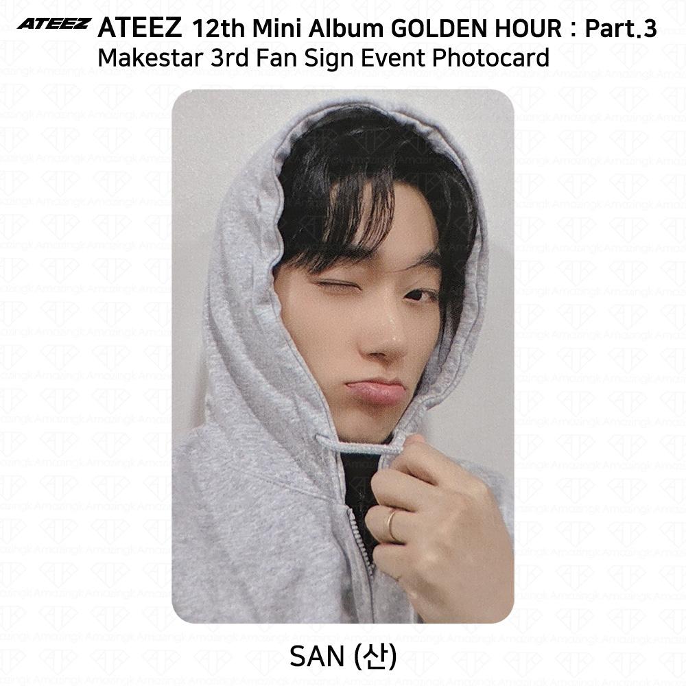 ATEEZ 12-й мини-альбом Golden Hour Part.3 Фотокарточка с 3-го фан-сайна MakeStar