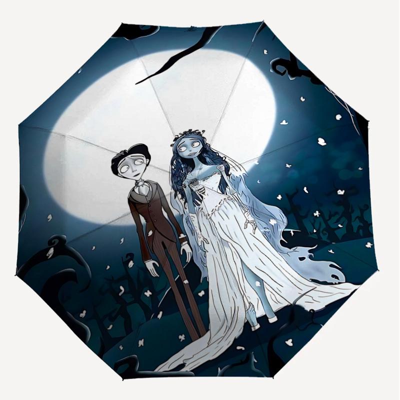 1PC Moonlight Corpse-bride Umbrella-8-Rib Reinforced, Automatic Open, Lightweight & Durable, Cute Fashion Accessory for Outdoor, D2649
