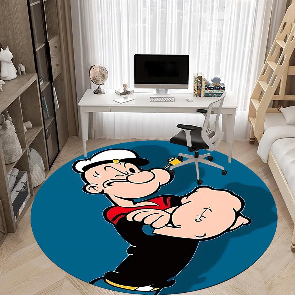 1pc Popeye Sailor Office Round Area Rug,Bedroom Living Room Home Decor, Room Deco a1016063