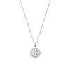 Luxenter Collier De Zirconium Brillant Finition En Rhodium - Alphabet R