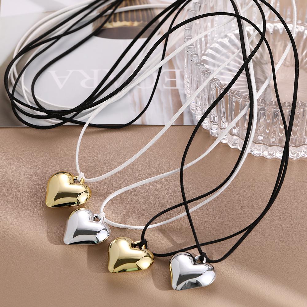 Ювелирные изделия «сделай сам», черный бархатный кулон с большим сердцем, колье-колье, ожерелье для женщин, элегантное плетение, регулируемая цепочка с бантом
