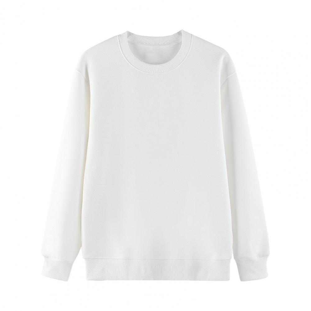 Унисекс Осень Зима Толстовка Круглый вырез Длинные рукава Эластичные манжеты Чистый цвет Термобелье Верх Базовая одежда Весна
