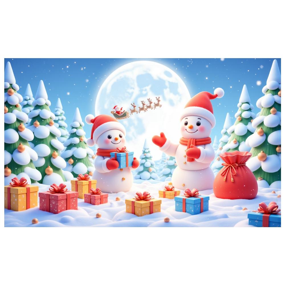 Christmas Party Banner Cute Character Snowman Banner Snowman Gift Banner Snowman Theme For Office Party Holiday Decoration