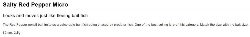 Tiemco Красный Перец Соленый Микро 60 мм 3,5 грамма Тонущая Приманка SRPM-35 (7066)