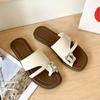 Set of toe slippers women's summer wear new retro simple with skirt rhinestone pedal sandals