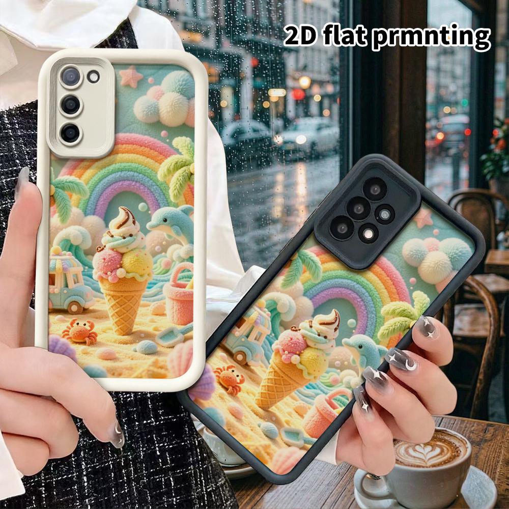 Чехол для телефона: 2D плоский, подходит для Samsung Galaxy A34 A35 M05 M06 S20 S22 S21 FE Plus 5G защитный чехол, гигантское мороженое, идеальный Рождество и Хэллоу
