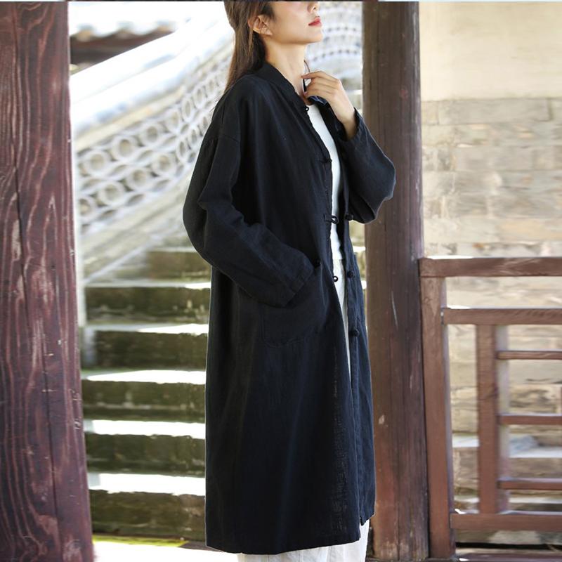 Johnature Осенняя женская свободная льняная винтажная рубашка с воротником, однобортная однобортная рубашка в китайском стиле в стиле ретро