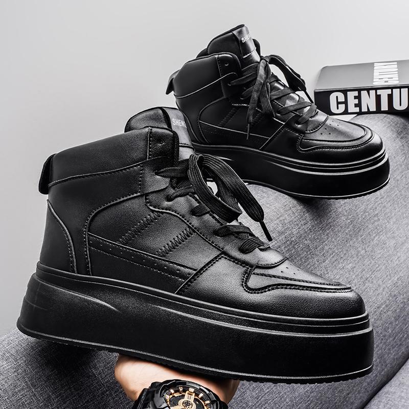 Мужская обувь для увеличения роста на осень и зиму 10см8см6см маленькие белые туфли корейская версия универсальная повседневная толстая подошва высокий верх обувь для скейтборда т