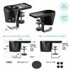 Sanwa Direct Drink Holder, Desk, Headphone Hanger, Bag Hanger, Clamp Type, Metal, 5kg Weight Capacity, Black, 200-STN063BK