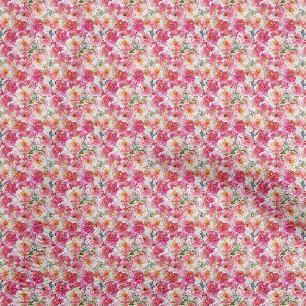 oneOone Cotton Flex Medium Blue Fabric Floral Quilting Supplies Print Sewing Fabric By The Yard 40 Inch