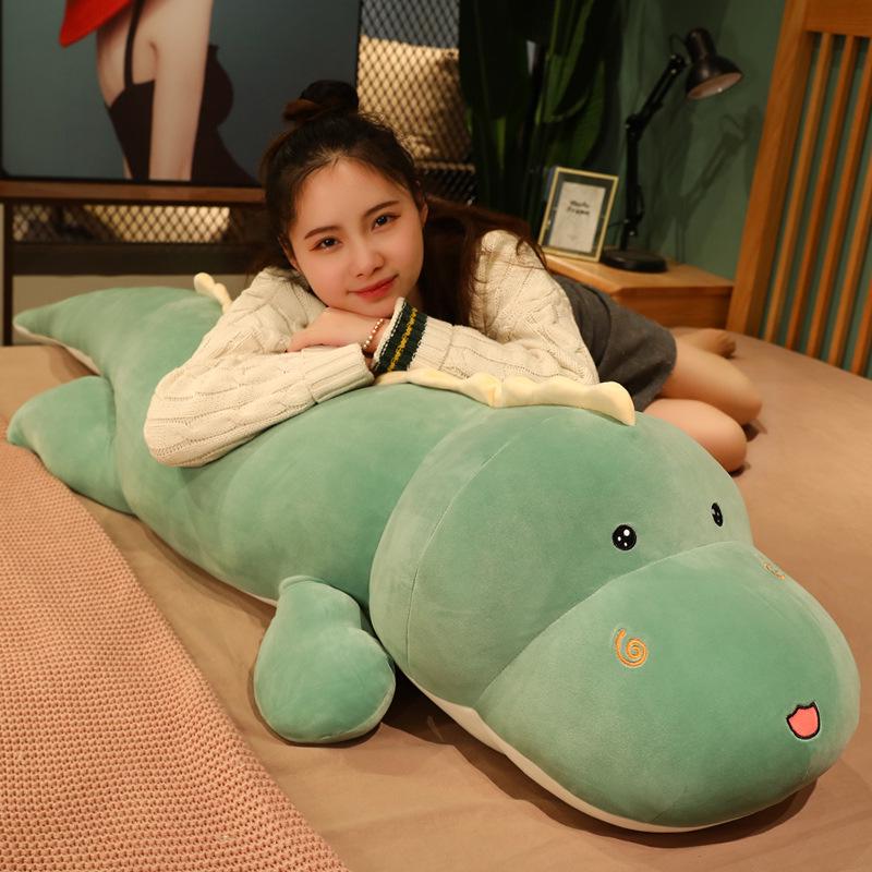 Soft Crocodile & Dinosaur Plush Body Pillow for Girls - Back Cushion & Leg-Clamping Sleeping Doll