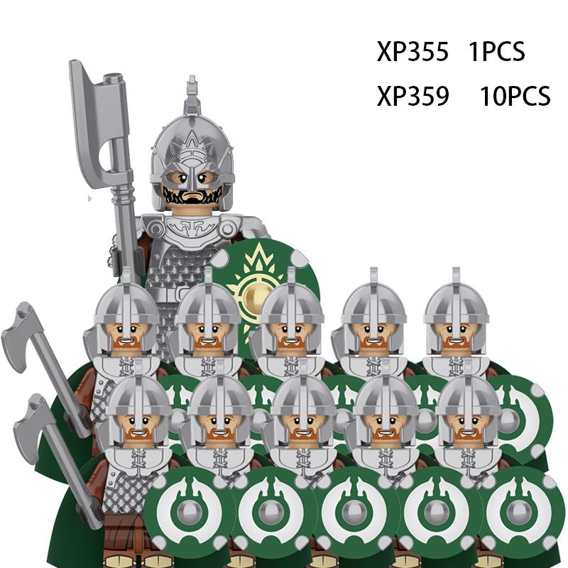 Medieval Elf Rohan Soldiers Guard Army Lotr Action Figures Mini Bricks Doll Assemble Building Blocks DIY Toys for Kid Gifts