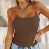 Женский летний тонкий жилет-бретелька в рубчик, вязаные подтяжки, U-образный вырез внутри, тонкая рубашка, универсальная короткая внутренняя майка, сплошной цвет