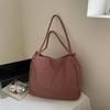 2025 осень новая однотонная женская сумка через плечо простой литературный стиль холщовая сумка большая вместимость сумка для покупок