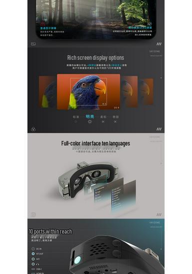 FPV Гоночные Очки SKYZONE 04X PRO HD V3.3 с Встроенным DVR Аналоговые