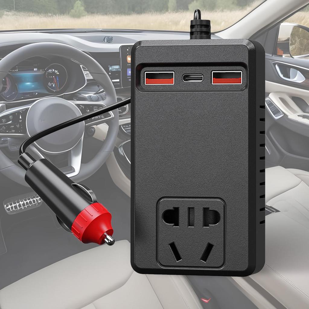 Автомобильный инвертор питания 220В Автомобильное зарядное устройство Инвертор Контроль температуры Портативное зарядное устройство Адаптер для аккумулятора Штекер для автомобиля RV Грузовика
