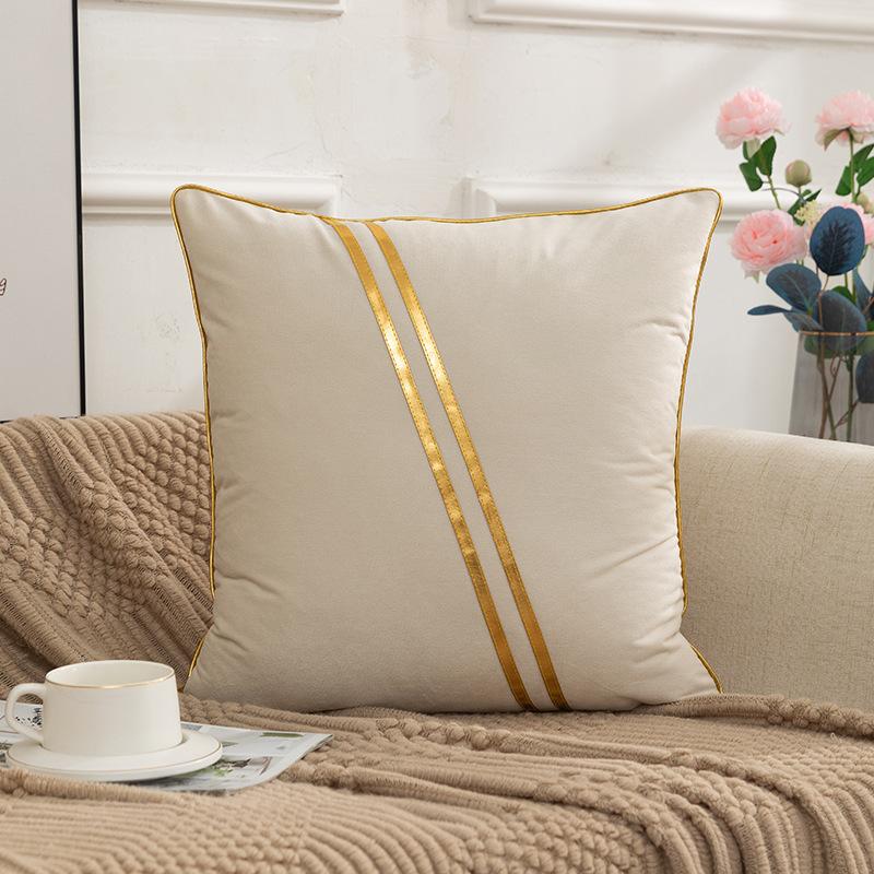Velvet Pillow Case Light Luxury Sofa Pillow Bedside Back Pillow Office Back Cushion Waist Pillow Case