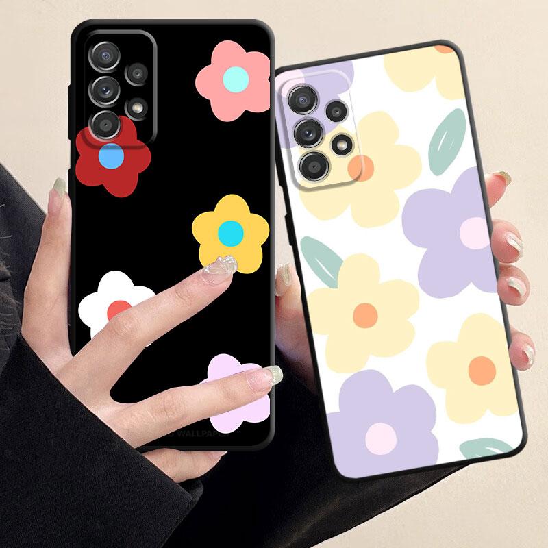 Мягкий чехол-бампер из ТПУ для Samsung Galaxy A53 A23 A71 A31 A51 A22 A13 A32 A21s A72 A33 A52 A14 A73 A52s A11 A12 A91 с цветочным принтом