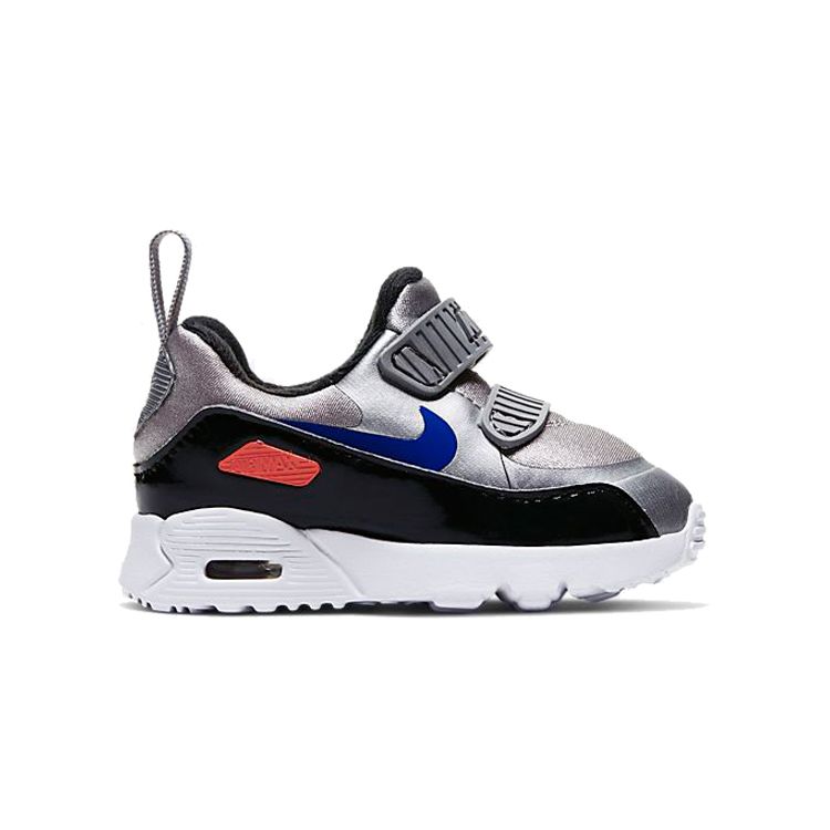Nike Air Max Tiny 90 Слипоны Амортизация Низкие Кроссовки для Бега Детские Кроссовки Металлик-Серебристый 881924-017