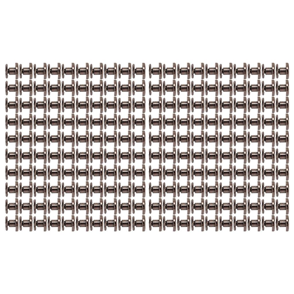200 Sets Metal Chicago Binding Screws Electroplated Brass Arc Surface Round Flat Head Leather DIY