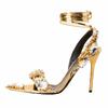 New High -Heeled Sandals Women Wedding Shoes Women Pointed Toe Rhinestone Sandalias Female High Heels Sandalias De Las Mujeres
