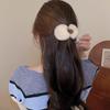 Women Hair Clip Furry Plush Ball Decor Elastic Spring Anti-slip Strong Claw Hair Organization Hair Clamp Hair Gripper Lady Hair Accessories