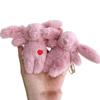 Hanging Ornament Plush Rabbit Keyring Love Pompom Trinket Plush Bunny Keyring Plush Rabbit Keychain
