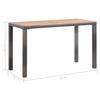 Outdoor Table Anthracite and Brown 123 x 60 x 74 cm Solid Acacia Wood