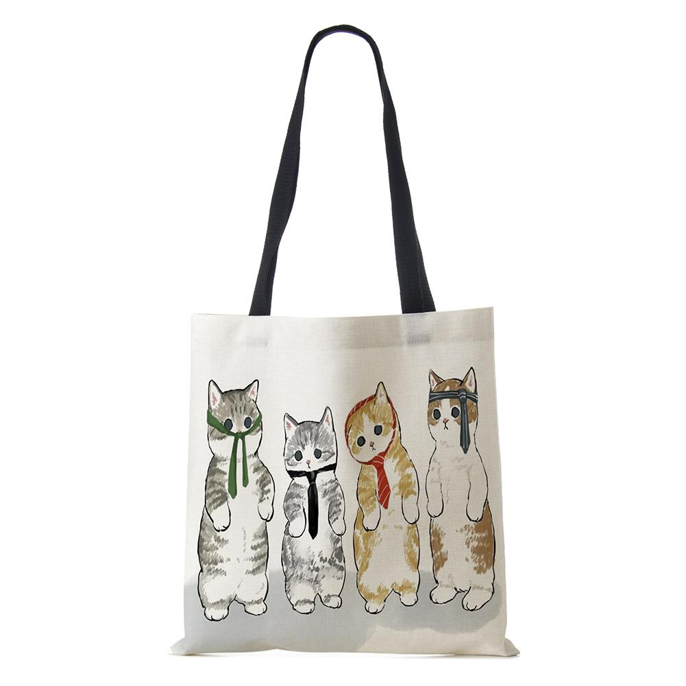 Сумка на плечо с рисунком собаки, винтажная женская многоразовая холщовая сумка-тоут в стиле Харадзюку, Повседневная складная сумка для покупок, 2022 г.