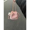 Girls' Heart Pink Crossbody Bucket Bag Women's High-Pretty Drawstring Chain Shoulder Bag Versatile Small Bag