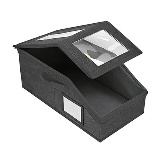 Hat Storage Box, Stackable Space-Saving Design, with Zipper Closure Organizer, Dustproof Clear Window Hat Container, for Men Women Hat Organize
