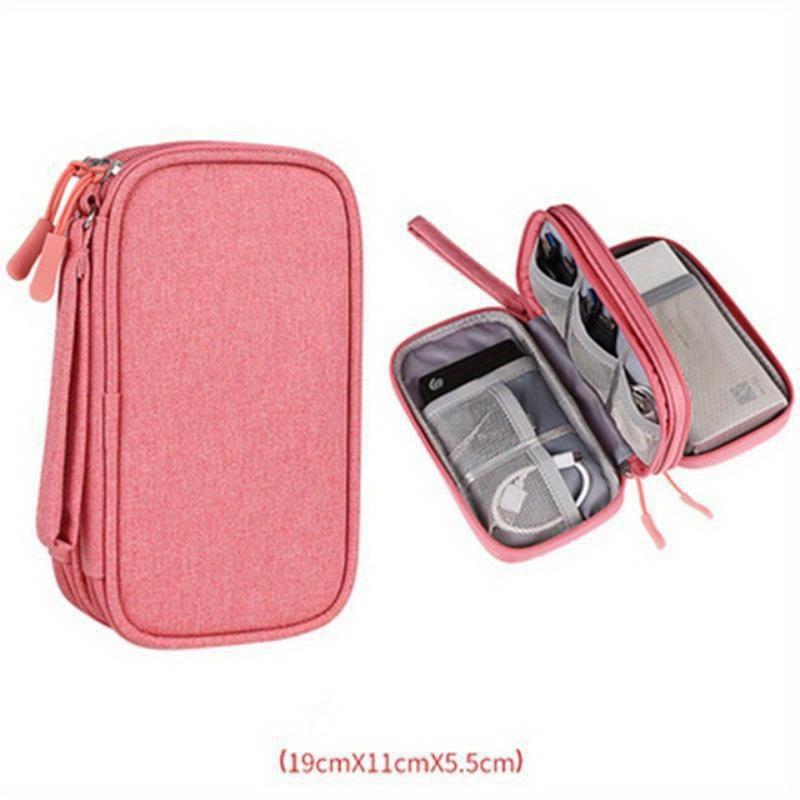 Travel Organizer Bag Cable Storage Organizers Pouch Carry Case Portable Waterproof Double Layers Storage Bags for Cable Cord