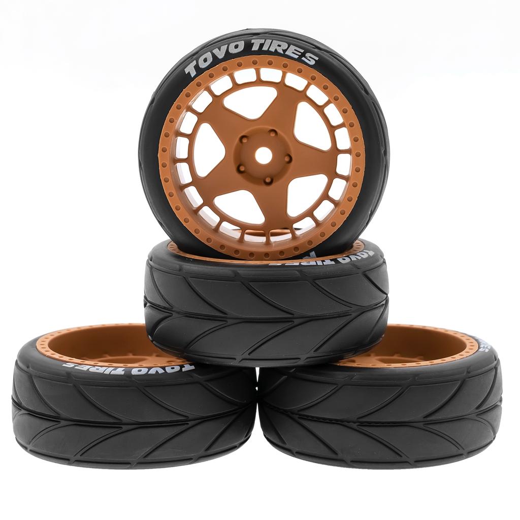 Remote Control Off Road Car Tires 66*46*26mm 4pcs Replacement for TAMIYA TT02 XV01 HSP 94123 HPI KYOSHO WLtoys 1 10