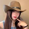 Летняя соломенная шляпа-козырек Складная кепка для защиты от солнца Модная шляпа западного ковбоя Отпуск