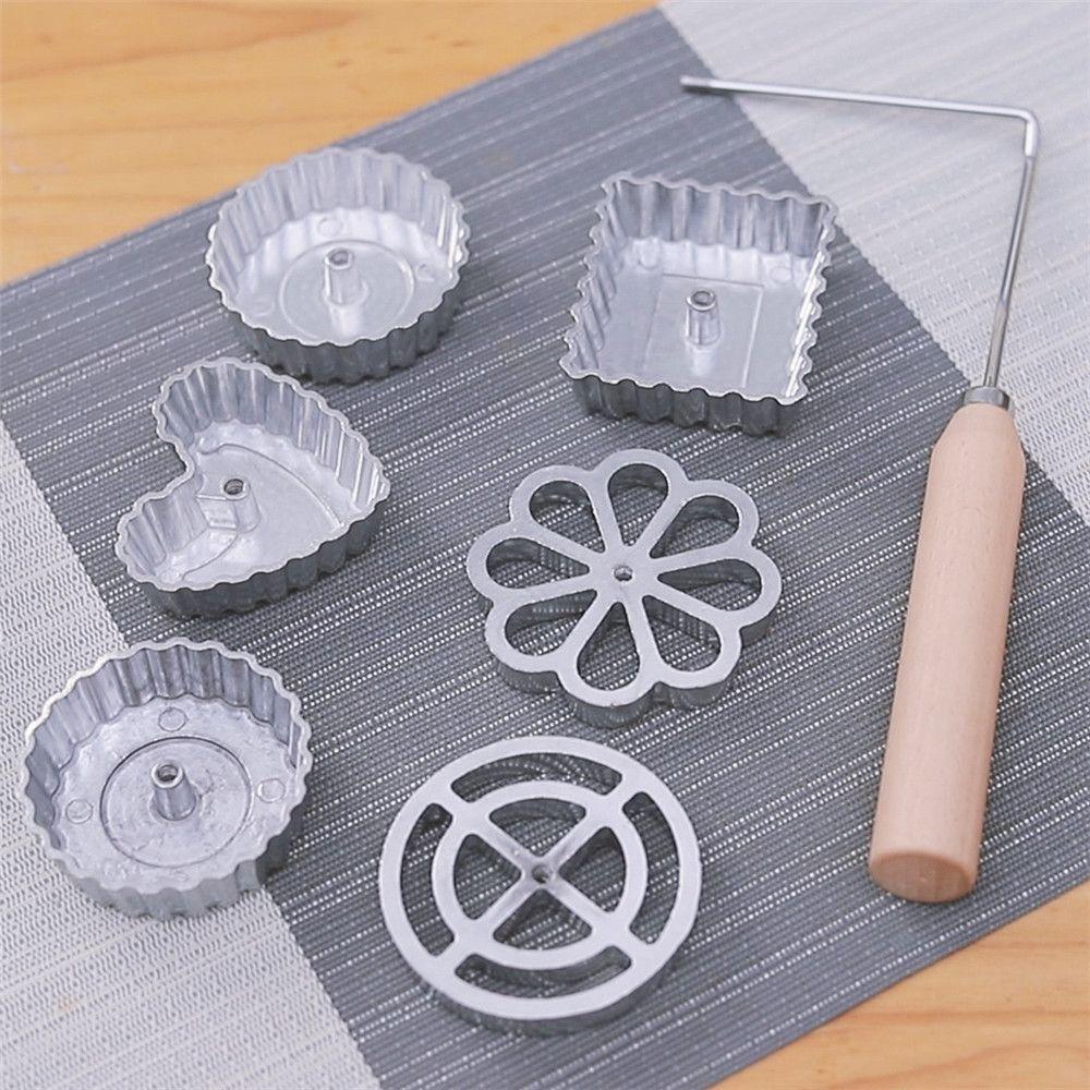 2-Piece Set Aluminum Alloy Non-stick Spoon Frying Mold Rosette Cookie Waffle Cake Ring Molds Shredded Carrot Cookie Kitchen Baking Gadgets