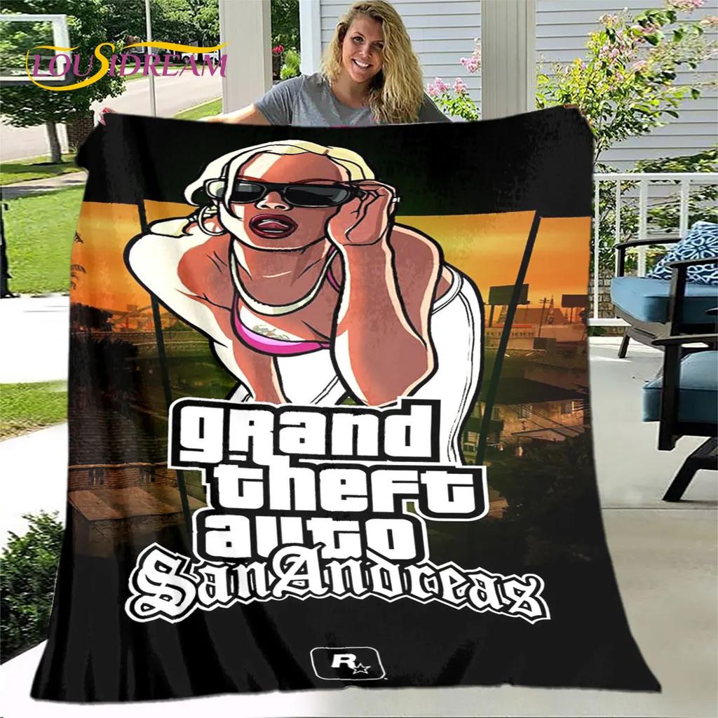Мягкое плюшевое одеяло Grand Theft Auto GTA Game Gamer, фланелевое одеяло для гостиной, спальни, кровати, дивана, чехол для пикника