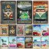 Camping Car Beach Summer Peace Bus Vintage Tin Sign Metal Decoration Poster Plaque Bar Garage Home Wall Plate Art Signs Decor