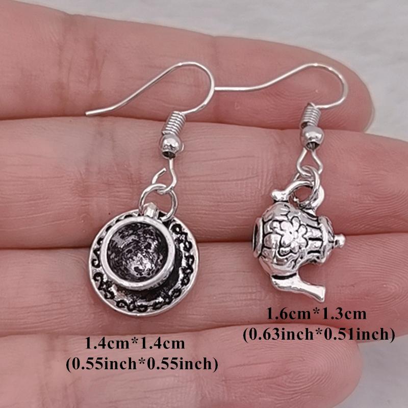 Винтажные серебряные серьги в виде чайной чашки, серьги-подвески в виде чайника, ювелирные изделия в виде чайника, подарки на вечеринку