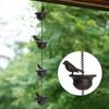 Birds On Cups Rain Chain for Rain Functional Decorative Replacement Downspout Chain for Outside Metal Rain Catcher
