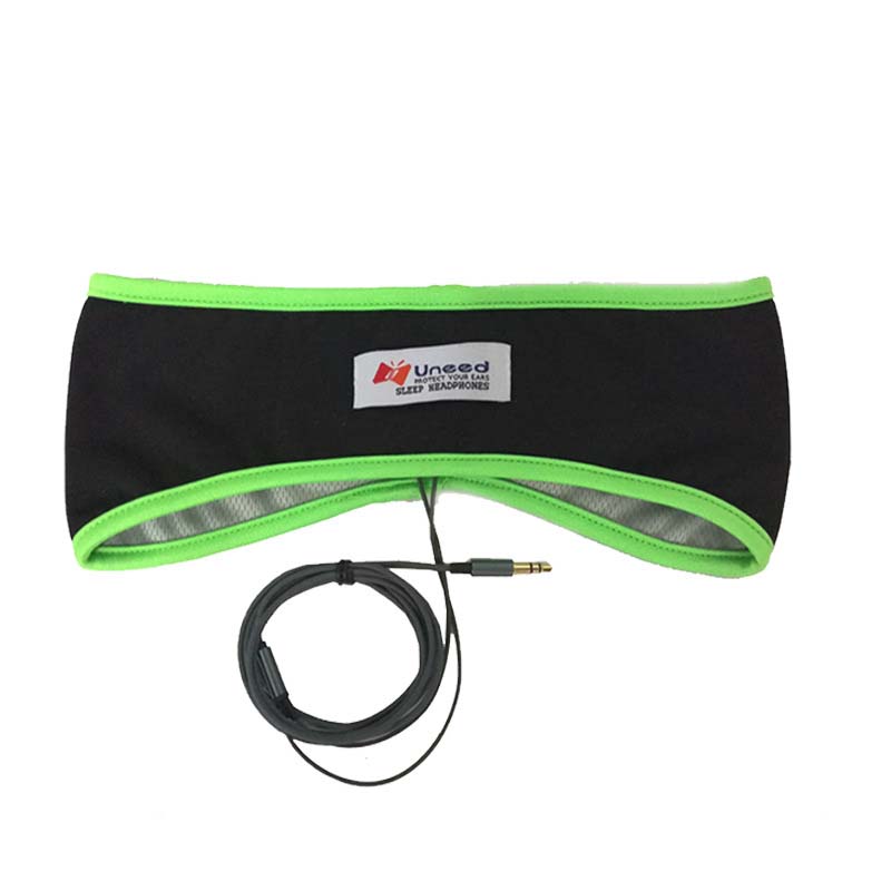 Спортивные наушники Маска для сна Шумоподавляющая повязка на голову Проводная гарнитура 3,5 мм Музыкальный плеер для смартфона ПК
