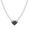17KM Punk 2Pcs Heart Brick Couples Love Necklace For Lovers Women Men Elements Friendship Necklaces Valentines Gift Jewelry