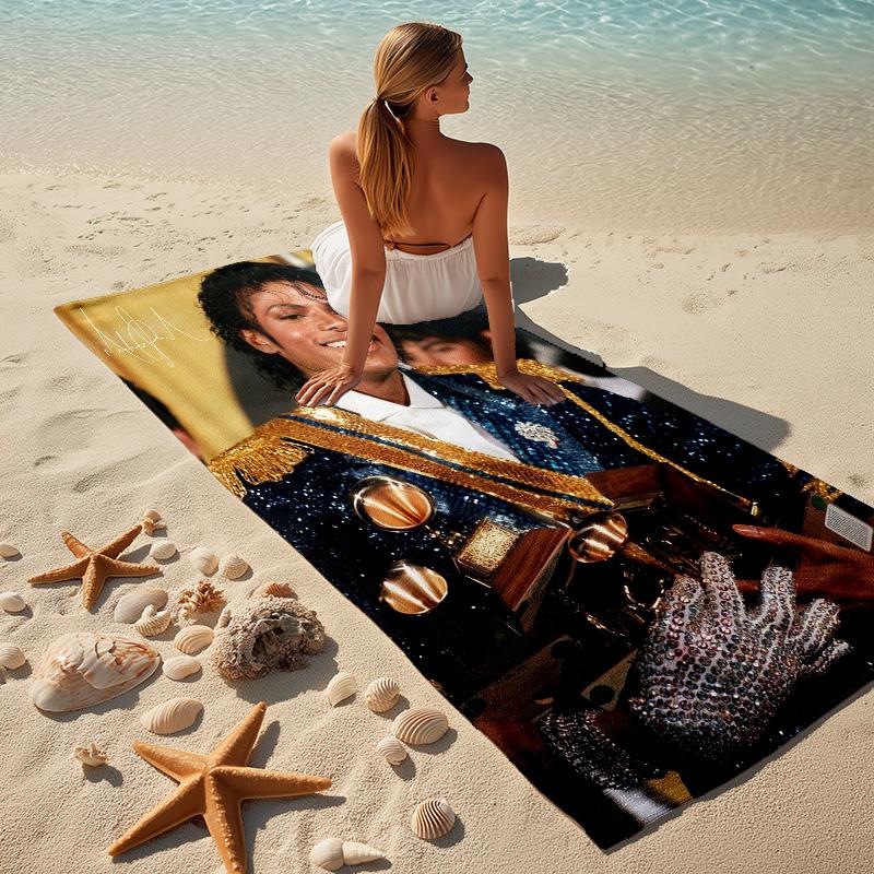 Michael Jackson Collage Stylish Digital Printing Beach Towel Quickdrying Absorbent Blanket For Beach Pool Gym Travel