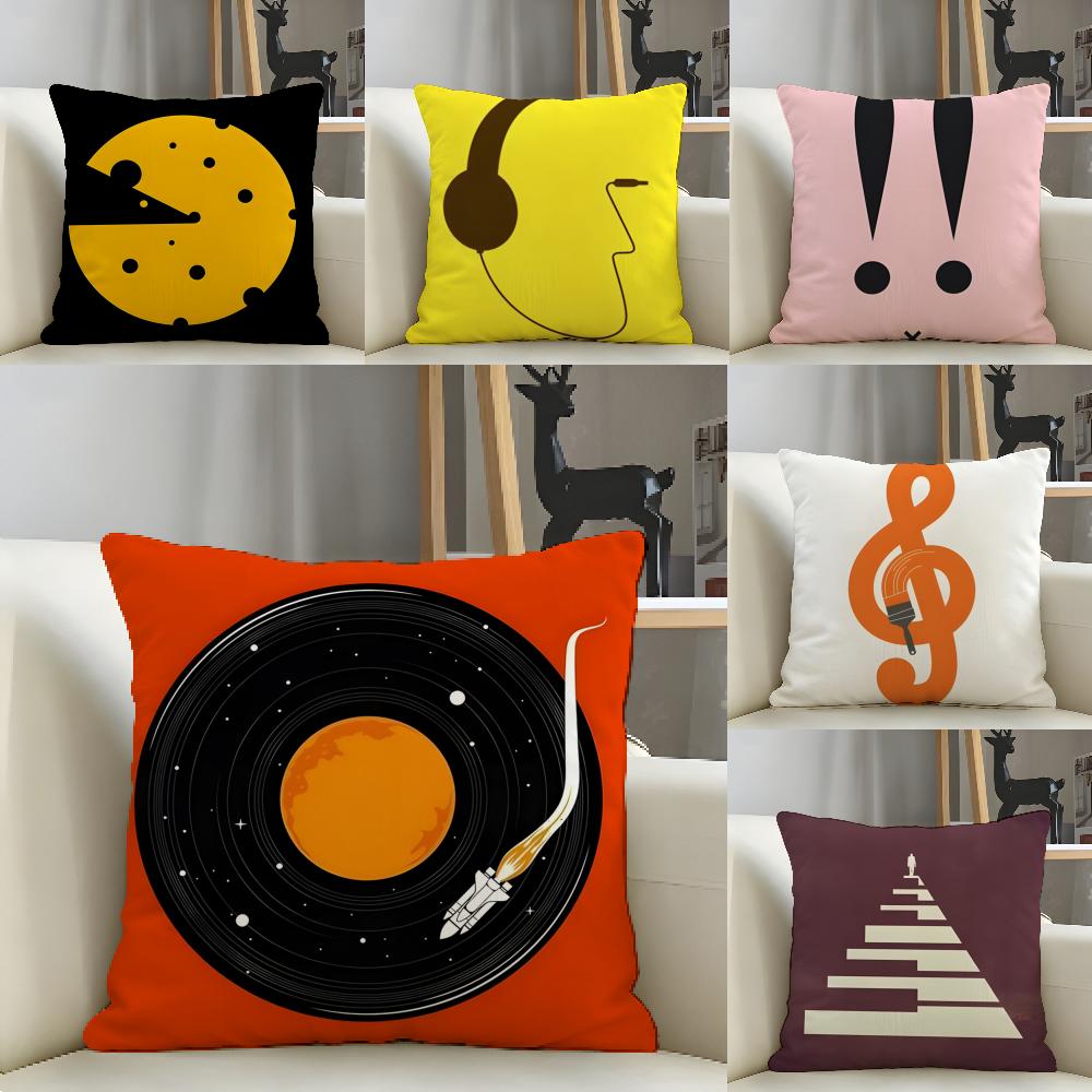Abstract Musical Note Patterns Pillow Case Linen Pillows Case Cushions Case Sofa Pillows Case Decor Home