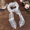 Floral Embroidery Hair Scarf Lace Long Ribbon Scarf White Flower Lace Neckerchief  Decorative Strap Necklace Head Wrap Scarves
