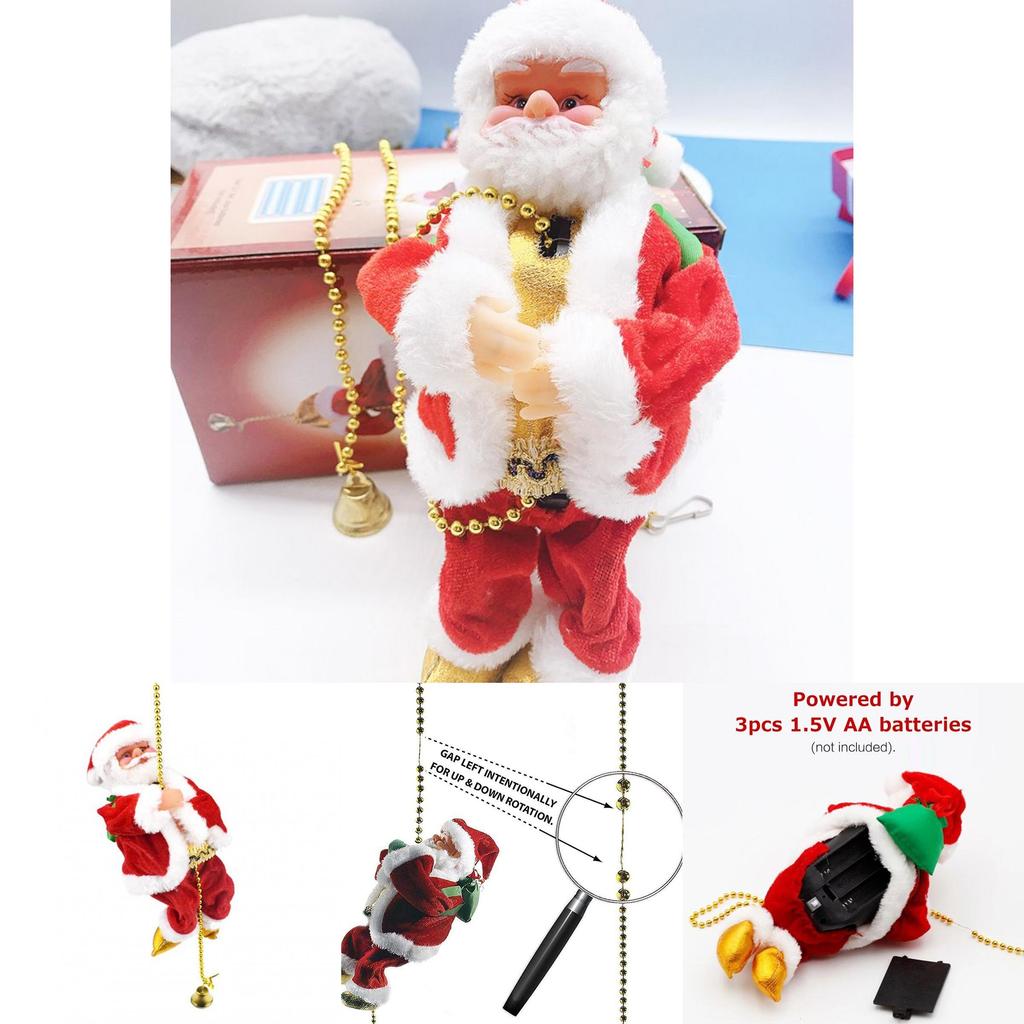 Unique Santa Claus Electric Climbing Doll With Cheerful Music For Holiday Decor